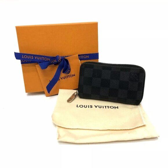 Auth LOUIS VUITTON N63076 Damier Graphite zip-around coin purse coin purse - Picture 1 of 16